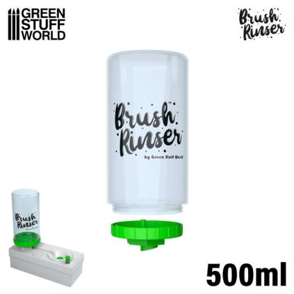 Fľaša na oplachovanie kefiek 500 ml - zelená - jedna fľaša (Green Stuff World)