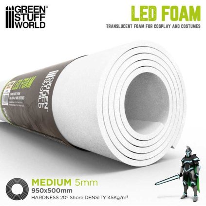 Stredne tvrdá LED pena 5mm na cosplay kostýmy (Green Stuff World)