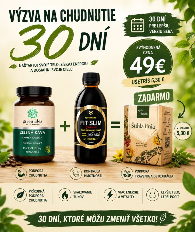 🌿 30-dňová výzva na chudnutie 🌿 Dopraj si 30 dní pre lepšiu verziu seba. Kombinácia Fit Slim a Zelenej kávy podporí...