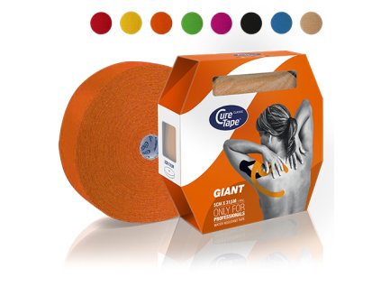 curetape classic giant kinesiology tape product all different colour options 5cm x 5m 1 single roll with box packaging lr image2