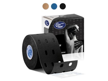curetape classic punch kinesiology tape product all different colour options 5cm x 5m 1 single roll with box packaging lr image1