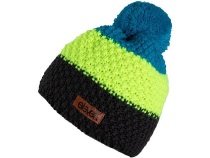 pletena cepice eleven pom fluo blue