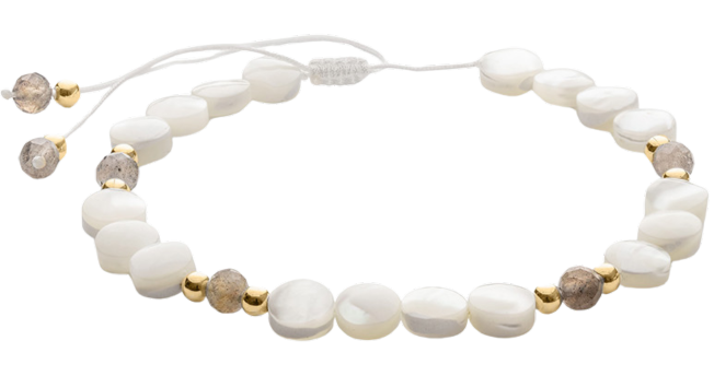 Náramek z perleti a labradoritu