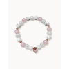 Minerální náramek křišťál, růženín, howlit