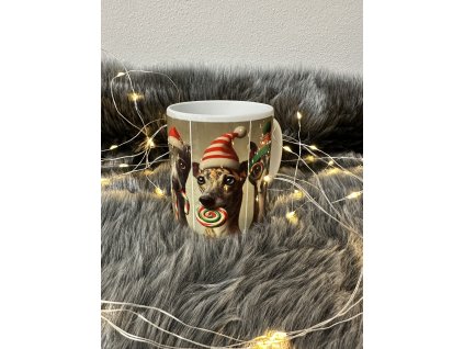 Hrneček s vánočním motivem greyhoundu