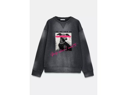 MIKINA - italskí chrtík -rebel šedá - "I See You.I Hear You. Only When I Want To"