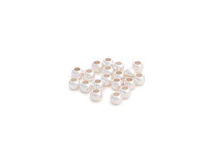 Korálky 10ks mini stříbrné