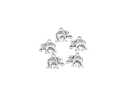 Slon 5ks stříbrný