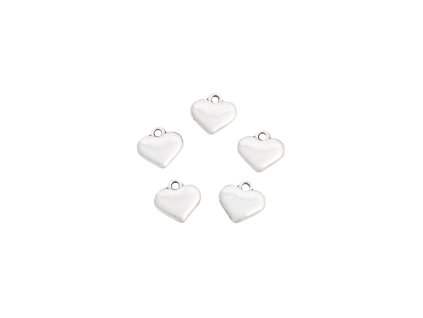 Srdíčko 5ks stříbrné