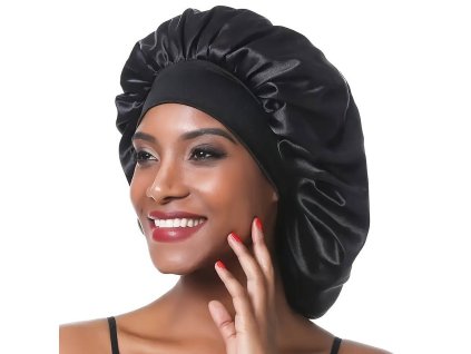 Černá čepice na spaní - velká