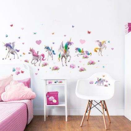 Sada nálepiek na stenu - Unicorn