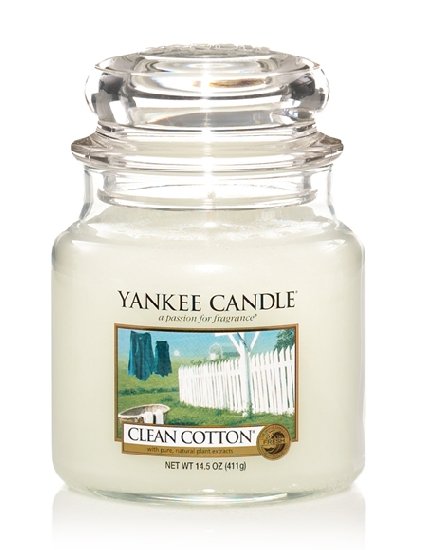 Vonná sviečka Yankee Candle - Clean cotton Veľkosť sviečky: Stredná