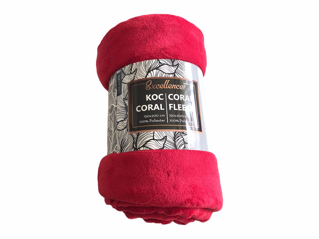 Carbotex Deka Coral Fleece - červená - 150x200cm