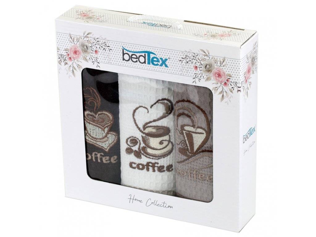 BedTex, Cz 3-dielna sada vaflových utierok Coffee time