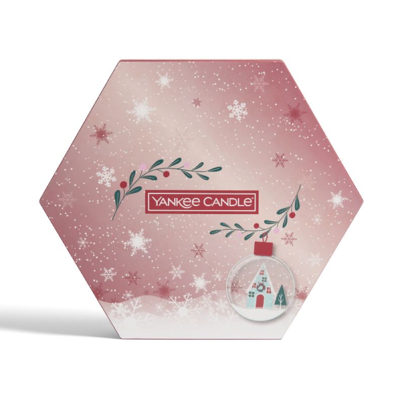 Vianočný set Yankee Candle 2022 - 18x čajová sviečka + svietnik