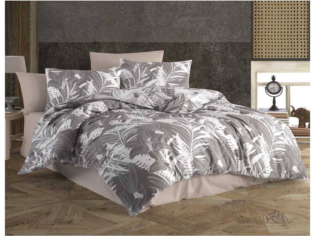 BedTex, Cz Bavlnené obliečky Lily šedé DeLuxe Rozmer: 1x70x90 / 1x140x200 cm