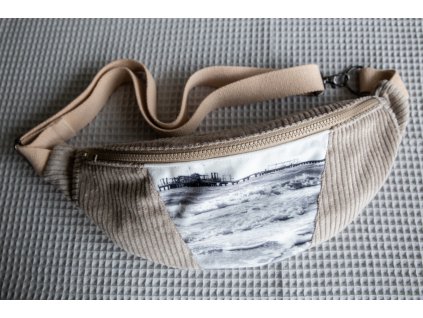 manšestrová ledvinka | na tripu béžová