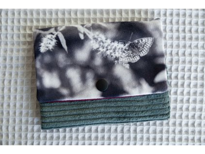 manšestrová peněženka | zeleno-vínová s motýlem