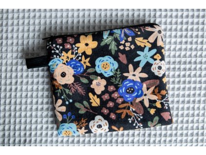 manšestrová mini peněženka | květinová IV