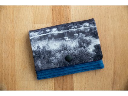 manšestrová peněženka | modrá