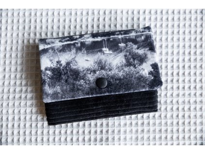 manšestrová peněženka | černá s loďkami