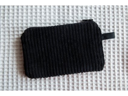 manšestrová mini peněženka | černá