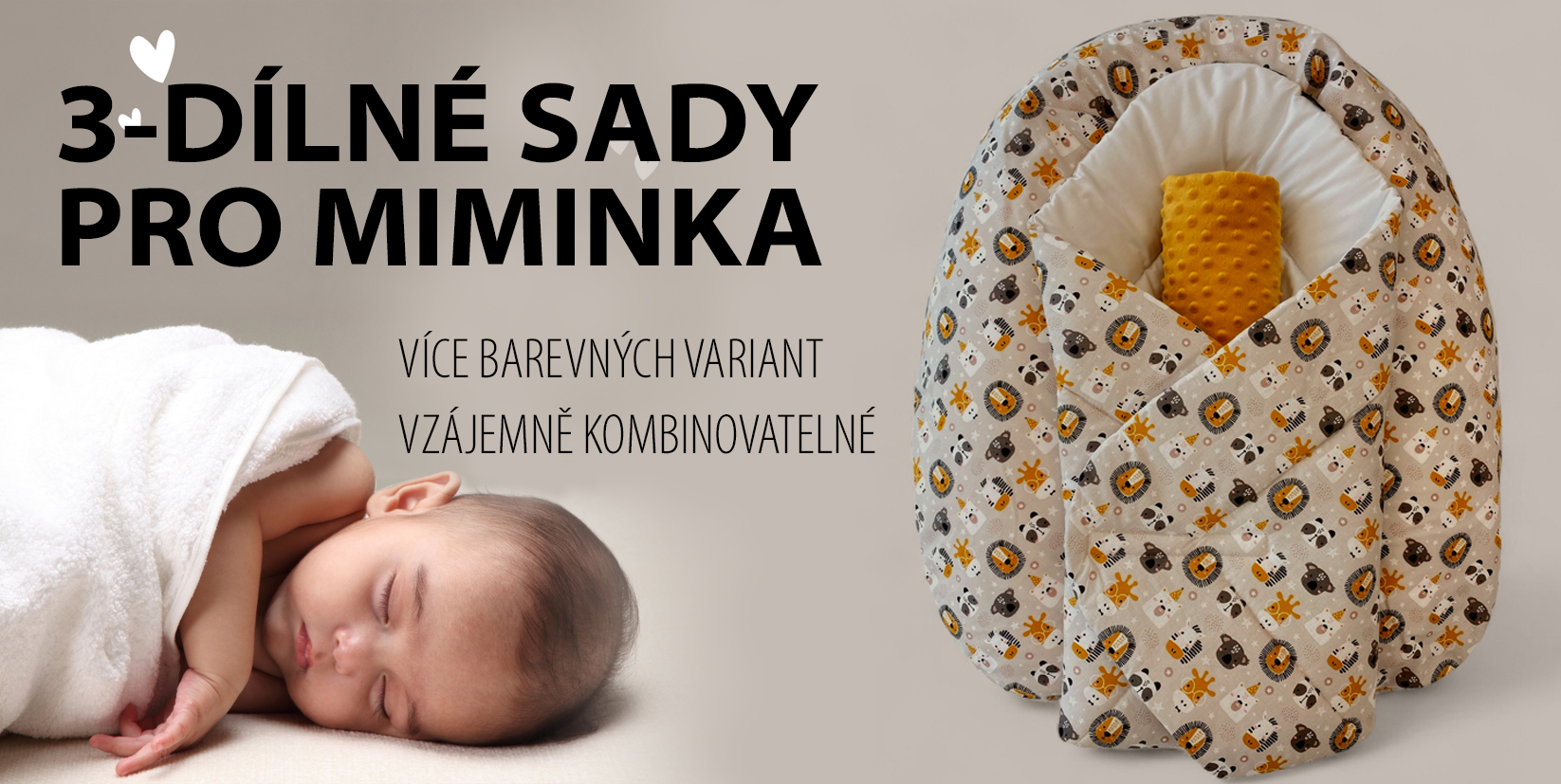 3-dílná výbavička pro miminko SAFARI, béžová
