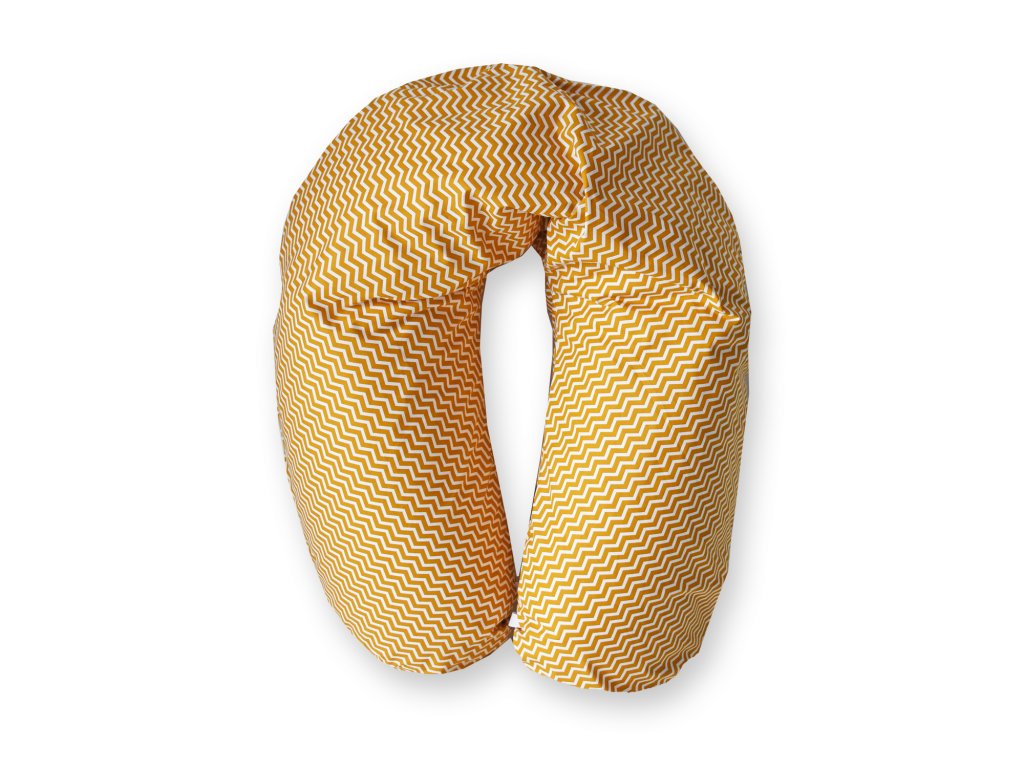 GADEO Kojicí a relaxační polštář CIK-CAK, tmavě žlutá  multifunkční, těhotenský, MAXI
