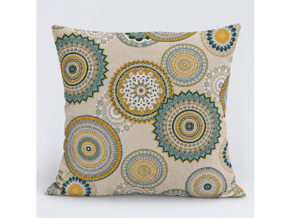 Boho Mandala Medallion Throw Pillow