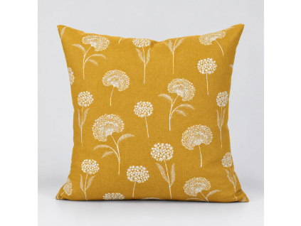 Mustard Botanical Dandelion Pillow