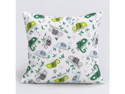 Playful Chameleon Pattern Pillow