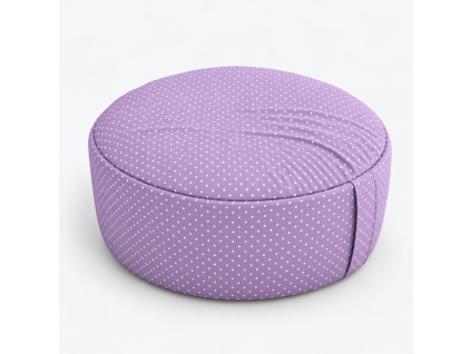 Lavender Polka Dot Meditation Pouf (1)