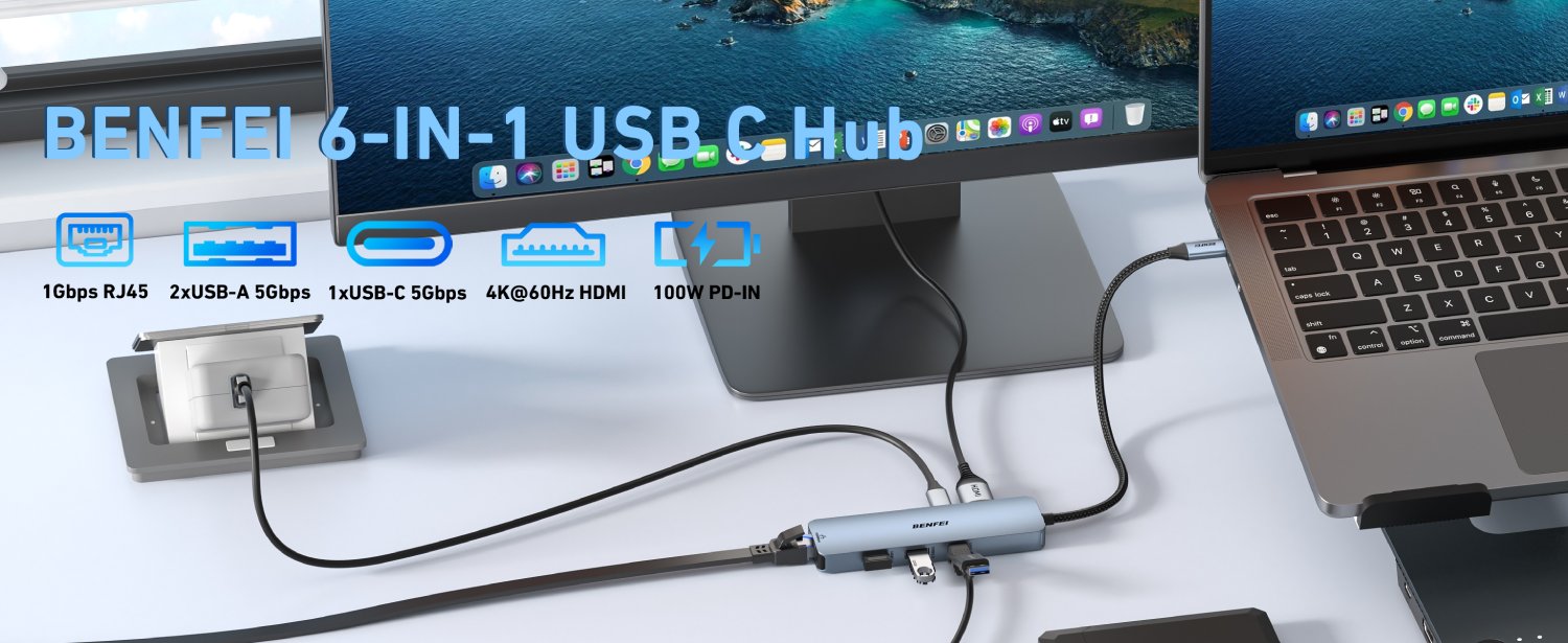 BENFEI 6v1 USB-C HUB BENFEI 6v1 USB-C HUB