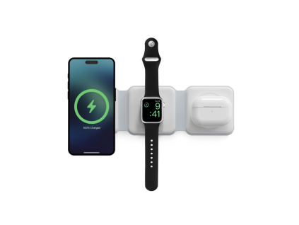 ksix 15 w 3in1 wireless charger foldable magsafe compatible fast charge for qi smartphones apple watch and airpo