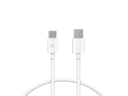 usb a to usb c ksix 12 w charge and data cable 1 m white