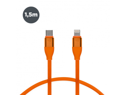 Contact nabíjecí a datový kabel USB-C na lightning, oranžová