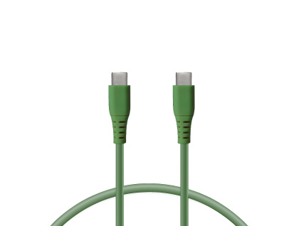 Ksix nabíjecí a datový kabel Dual USB-C, 1m (Barva Zelená)