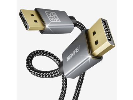 BENFEI DisplayPort na DisplayPort kabel, 1,8 m (šedý)