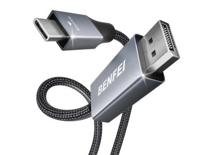 BENFEI USB-C na DisplayPort s 3m kabelem (šedý)