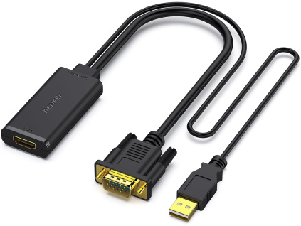 BENFEI VGA na HDMI adaptér s audio výstupem (černý)