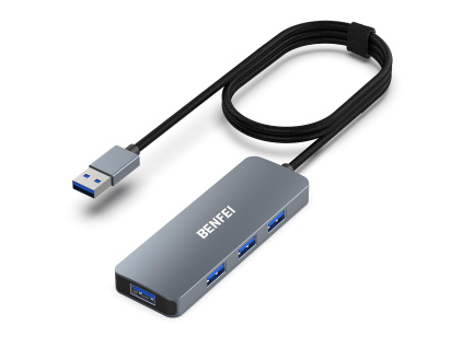 BENFEI USB 3.0 Hub 4-Port s 1 metrovým kabelem (šedý)
