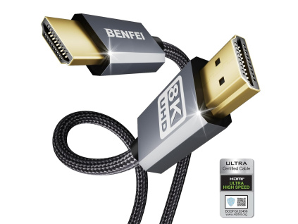 BENFEI 8K HDMI na HDMI kabel 4K@240Hz, 1,8 m (šedý)