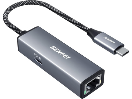 BENFEI USB-C na Gigabit Ethernet adaptér (šedý)
