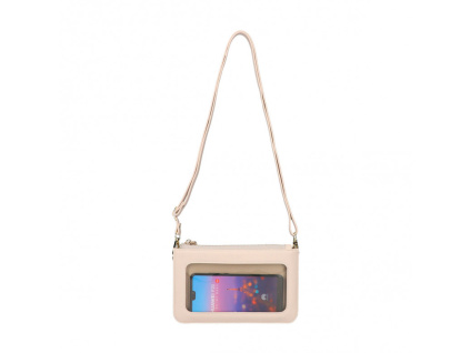 ksix universal bag with transparent window for smartphone beige