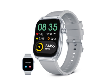 smartwatch ksix urban move amoled 206 display 5 days battery life sports health modes hands free ip67 grey