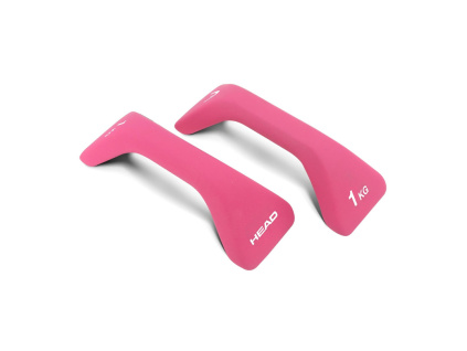 head push up dumbbells 1kg with neoprene coating pink
