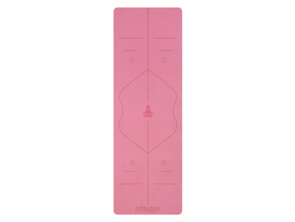 fitpaddy tpe yoga mat 183x61cm 6mm with non slip surface and alignment guides