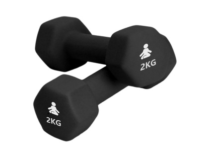 fitpaddy pair of 2kg neoprene dumbbells with anti roll shape ideal for toning high rep training and warm ups
