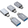 BENFEI adaptér USB-C na USB-A 3.0, balení 5 kusů, šedý