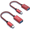 BENFEI USB-C na USB 3.0 adaptér, balení 2 kusů, červený
